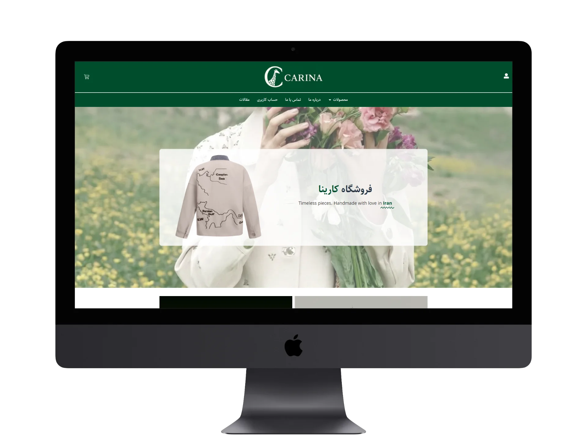 نمونه طراحی سایت لباس فروشی کارینا